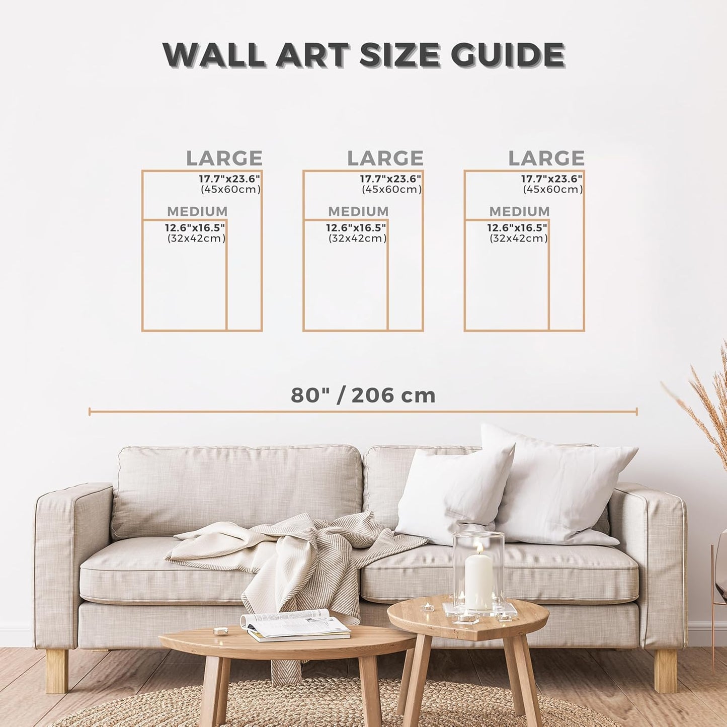 منحوتات حائط خشبية عصرية - مجموعة من 3 قطع